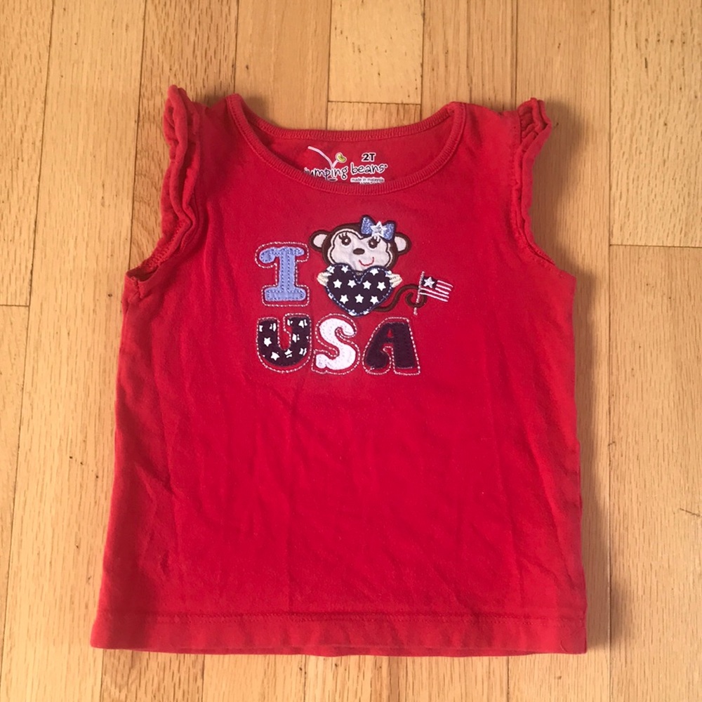 Jumping Beans I ❤️ USA Applique 4th of July 2T